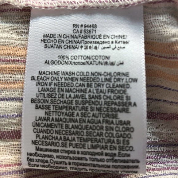 NWT BCBGeneration Womens Striped Smocked Top Shirt Sz Large Square‎ Neck Peasant - Picture 11 of 11